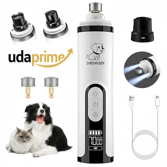 Safe & Painless Pet Nail Grinder - Rechageable Electric Trimmer with Precision LED