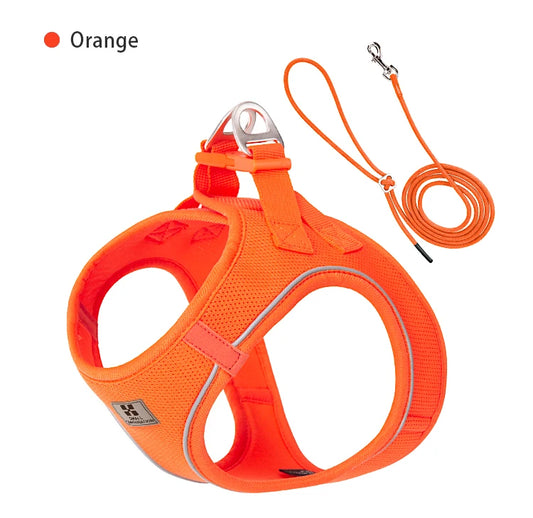 Adjustable Reflective Pet Harness with Matching Leash